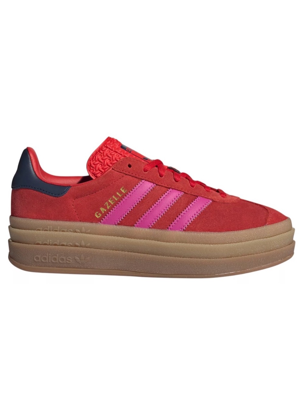 adidas Gazelle Women's Red with Pink Stripes Platform Sneakers NWOT